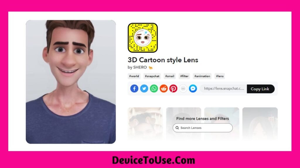 Snapchat 3D Cartoon Style Lens