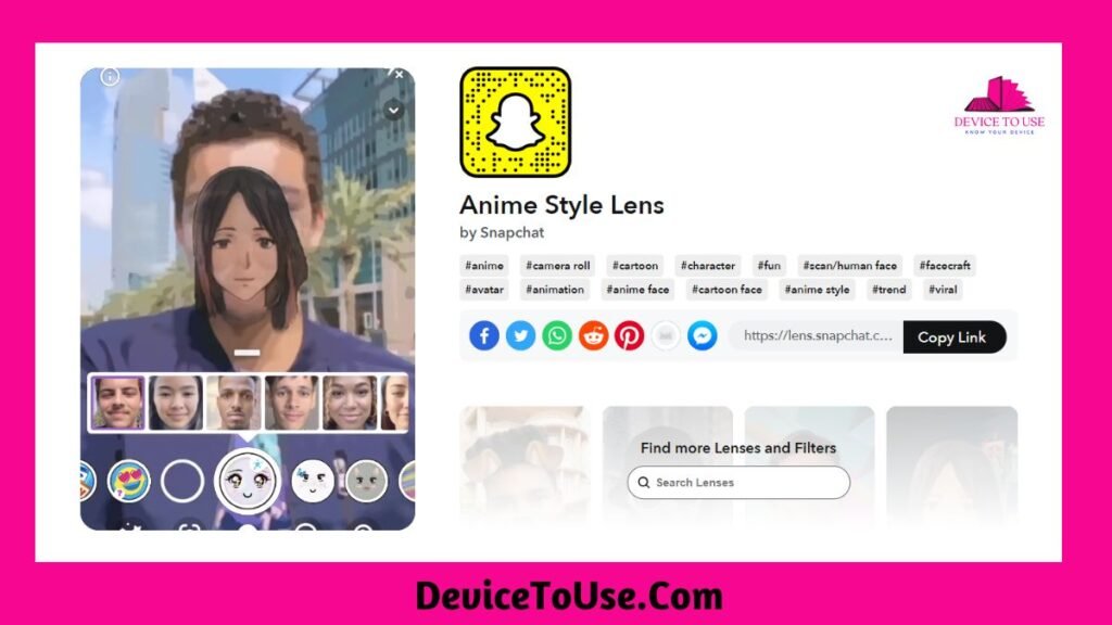 Snapchat Anime Style Lens