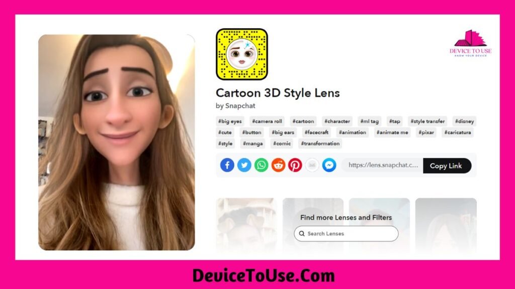 Snapchat Cartoon 3D Style Lens